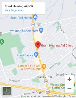 A map of Brant Hearing Aid Clinic